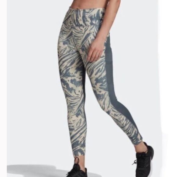 Adidas x Zoe Saldana Multisport Tights in Blue Oxide/ Halo Green Size 1X - Picture 1 of 10